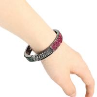 Zinc Alloy Rhinestone Bracelets, silver color plated, fashion jewelry & for woman & with rhinestone, multi-colored, 58mm 