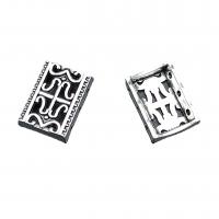 Zinc Alloy Spacer Beads, Rectangle, antique silver color plated, vintage & DIY & hollow Approx 