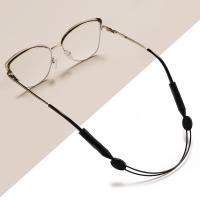 Silicone Glasses Anti-skidding Rope, with Tiger Tail Wire, Length Adjustable black [