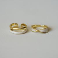 Эмаль цинкового сплава кольцо, цинковый сплав, плакирован золотом, разные стили для выбора & Женский & эмаль, Золотой, продается PC