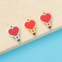 Stainless Steel Heart Pendants, 304 Stainless Steel, Vacuum Ion Plating, fashion jewelry & DIY & hollow 