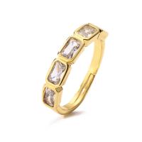 Cubic Zirconia Micro Pave Brass Finger Ring, real gold plated & micro pave cubic zirconia & for woman, US Ring .5-9 