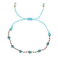 Bracelets Bijoux en verre, Seedbead, avec cordon de polyester, fleur, fait à la main, réglable & pour femme, plus de couleurs à choisir Environ 16-28 cm, Vendu par PC
