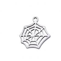 Stainless Steel Jewelry Charm, 304 Stainless Steel, Spider Web, Vacuum Ion Plating, DIY & hollow [