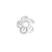 Sterling Silber Perlenkappen, 925er Sterling Silber, Blume, DIY & hohl, Silberfarbe, 5.5x2.5mm, Bohrung:ca. 1.3mm, verkauft von PC[