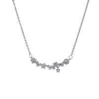 Zinc Alloy Cubic Zirconia Necklace, with 1.97inch extender chain, silver color plated, fashion jewelry & micro pave cubic zirconia & for woman Approx 17 Inch 