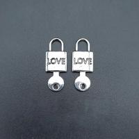 Zinc Alloy Lock Pendants, Lock and Key, antique silver color plated, vintage & DIY Approx 