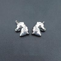 Zinc Alloy Spacer Beads, Unicorn, antique silver color plated, vintage & DIY Approx 