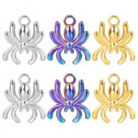 Stainless Steel Animal Pendants, 304 Stainless Steel, Spider, Vacuum Ion Plating, oval chain Approx 2mm cm [