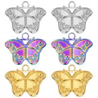 Stainless Steel Animal Pendants, 304 Stainless Steel, Butterfly, Vacuum Ion Plating, DIY Approx 3mm [