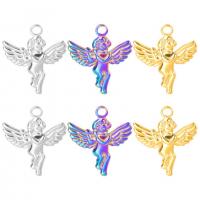 Stainless Steel Angel Pendant, 304 Stainless Steel, Vacuum Ion Plating, oval chain Approx 2mm cm [