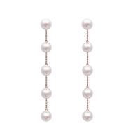 Plastic Pearl Zinc Alloy Earring, with Plastic Pearl, fashion jewelry & for woman, golden, 107mm 