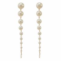 Plastic Pearl Zinc Alloy Earring, with Plastic Pearl, fashion jewelry & for woman 150mm 