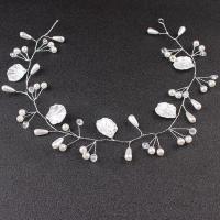 Ruban bijoux, alliage de zinc, avec cristal & perle de plastique, bijoux de mode & pour femme, blanc Vendu par PC[