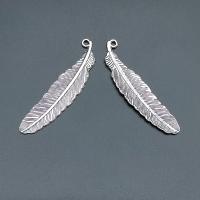 Zinc Alloy Feather Pendants, antique silver color plated, durable & Corrosion-Resistant & DIY Approx 