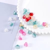 Blume Murano Perlen, Lampwork, DIY, gemischte Farben, 9.8x7.8mm, Bohrung:ca. 1.5mm, 50PCs/Tasche, verkauft von Tasche