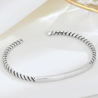 925 Sterling Silver Cuff Bangle, fashion jewelry & for woman, 2mm, Inner Approx 48mm 