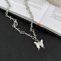 Zinc Alloy Necklace, fashion jewelry & for woman, silver color Approx 17 Inch 