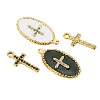Stainless Steel Cross Pendants, 304 Stainless Steel, Vacuum Ion Plating, fashion jewelry & DIY & for woman & enamel & with rhinestone [