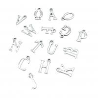 Zinc Alloy Alphabet Pendants, Alphabet Letter, silver color plated, letters are from A to Z & DIY Approx 