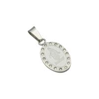 Rhinestone Stainless Steel Pendants, 304 Stainless Steel, fashion jewelry & with rhinestone, original color Approx 3.3mm 