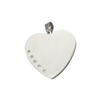 Rhinestone Stainless Steel Pendants, 304 Stainless Steel, Heart, fashion jewelry & for woman & with rhinestone, original color Approx 4.5mm 