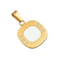 Rhinestone Stainless Steel Pendants, 304 Stainless Steel, with Acrylic, Vacuum Ion Plating, fashion jewelry & with rhinestone, golden Approx 3.68mm [