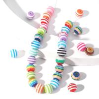 Fantasie Spitze Acryl Perlen, rund, DIY & verschiedene Größen vorhanden, gemischte Farben, Bohrung:ca. 1.8mm, 100PCs/Tasche, verkauft von Tasche