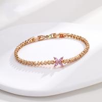 Cubic Zirconia Zinc Alloy Bracelet, plated, fashion jewelry & micro pave cubic zirconia & for woman Approx 6.89 Inch 
