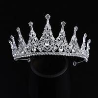 Bridal Tiaras, Zinc Alloy, with Crystal, silver color plated, fashion jewelry & for woman & with rhinestone, silver color 