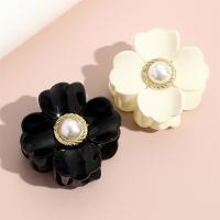 Hair Claw Clips, Resin, with Plastic Pearl, Flower, fashion jewelry [