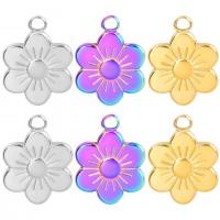 Stainless Steel Flower Pendant, 304 Stainless Steel, Vacuum Ion Plating, fashion jewelry & Unisex & oval chain Approx 2mm cm [
