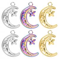 Stainless Steel Pendants, 304 Stainless Steel, Moon and Star, Vacuum Ion Plating, fashion jewelry & Unisex & oval chain Approx 2.8mm cm 