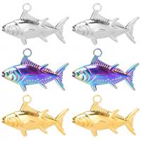 Stainless Steel Animal Pendants, 304 Stainless Steel, Fish, Vacuum Ion Plating, fashion jewelry & Unisex & oval chain Approx 3mm cm [