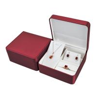 Leather Jewelry Set Box, PU Leather, with Velveteen, dustproof 