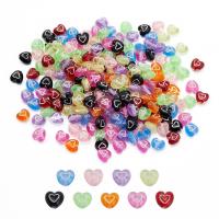 Gemischte Acryl Perlen Schmuck, Herz, Modeschmuck & DIY, gemischte Farben, frei von Nickel, Blei & Kadmium, 6.5x6.5mm, Bohrung:ca. 1mm, 200PCs/Tasche, verkauft von Tasche