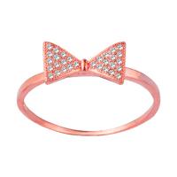 Cubic Zirconia Micro Pave Brass Finger Ring, Bowknot, plated, fashion jewelry & micro pave cubic zirconia & for woman 