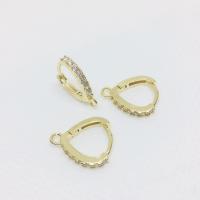 Brass Lever Back Earring Component, high quality plated, hypo allergic & DIY & micro pave cubic zirconia & for woman 