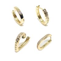 Cubic Zirconia Micro Pave Brass Earring, high quality gold color plated, hypo allergic & DIY & micro pave cubic zirconia 