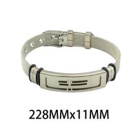 Silicone Stainless Steel Bracelets, 304 Stainless Steel, with Silicone, fashion jewelry & Unisex, original color Approx 22.8 cm [