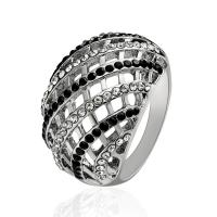 Cubic Zirconia Micro Pave Brass Finger Ring, silver color plated, vintage & micro pave cubic zirconia & for woman & hollow 