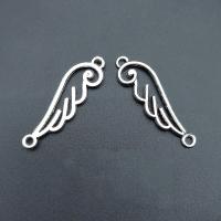 Hollow Zinc Alloy Connector, Wing Shape, antique silver color plated, vintage & DIY & 1/1 loop Approx [