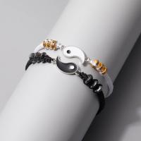 Enamel Zinc Alloy Bracelets, plated, 2 pieces & Length Adjustable & fashion jewelry & Unisex Approx 16-30 cm 