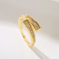 Cubic Zirconia Micro Pave Brass Finger Ring, plated, fashion jewelry & micro pave cubic zirconia, gold, inner .6 ~1.8cm 