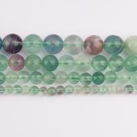 Fluorit Perlen, grüner Fluorit, rund, poliert, DIY & verschiedene Größen vorhanden, Länge:ca. 37 cm, verkauft von Strang