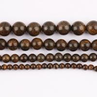 Perles Pierre bronzite, Pierre de Bronzite, Rond, poli, DIY & normes différentes pour le choix Environ 37 cm, Vendu par brin