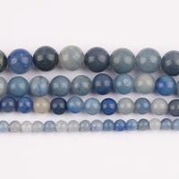 Blauer Aventurin , rund, poliert, DIY & verschiedene Größen vorhanden, Länge:ca. 37 cm, verkauft von Strang