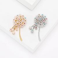 Resin Brooch, Zinc Alloy, with Resin, Dandelion, plated, fashion jewelry & for woman & with rhinestone 
