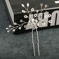 Hair Stick, Zinc Alloy, with Plastic Pearl, handmade, fashion jewelry & for woman & with rhinestone 