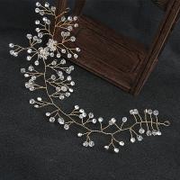 Headband, Zinc Alloy, with Crystal, fashion jewelry & for woman & with rhinestone, golden [